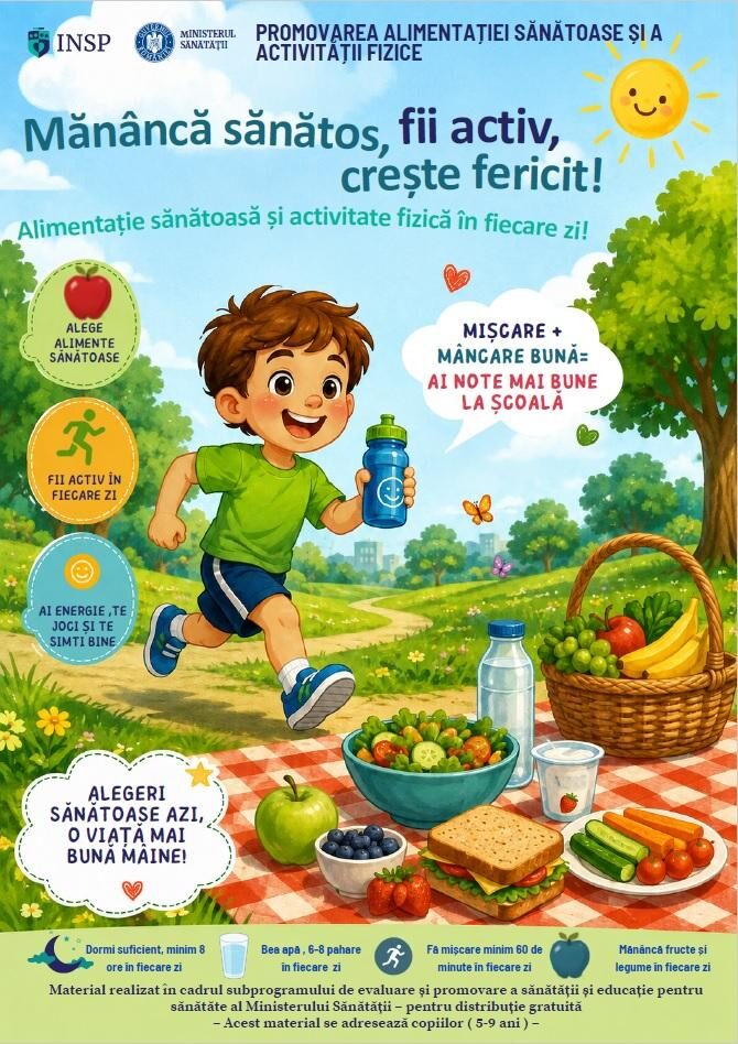 SĂNĂTATE: Campanie națională pentru o alimentație sănătoasă și mai multă mișcare