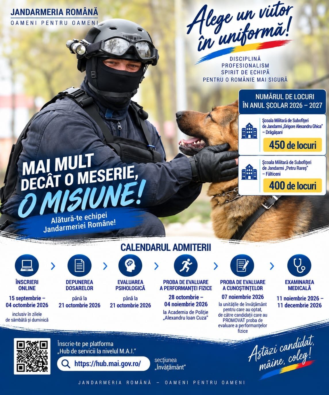 ADMITERE. Te vezi în uniformă? Jandarmeria Română scoate 850 de locuri la concurs! Înscrierile au început