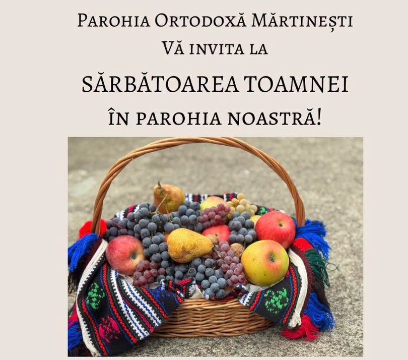 TRADIȚIE. Sărbătoarea Toamnei revine la Mărtinești! Localnicii sunt așteptați cu bucate alese și roadele toamnei, la o mare masă a comunității