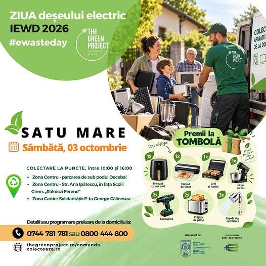 RECICLARE. Ai electrocasnice vechi prin casă? Sâmbătă, sătmărenii le pot duce la trei puncte de colectare