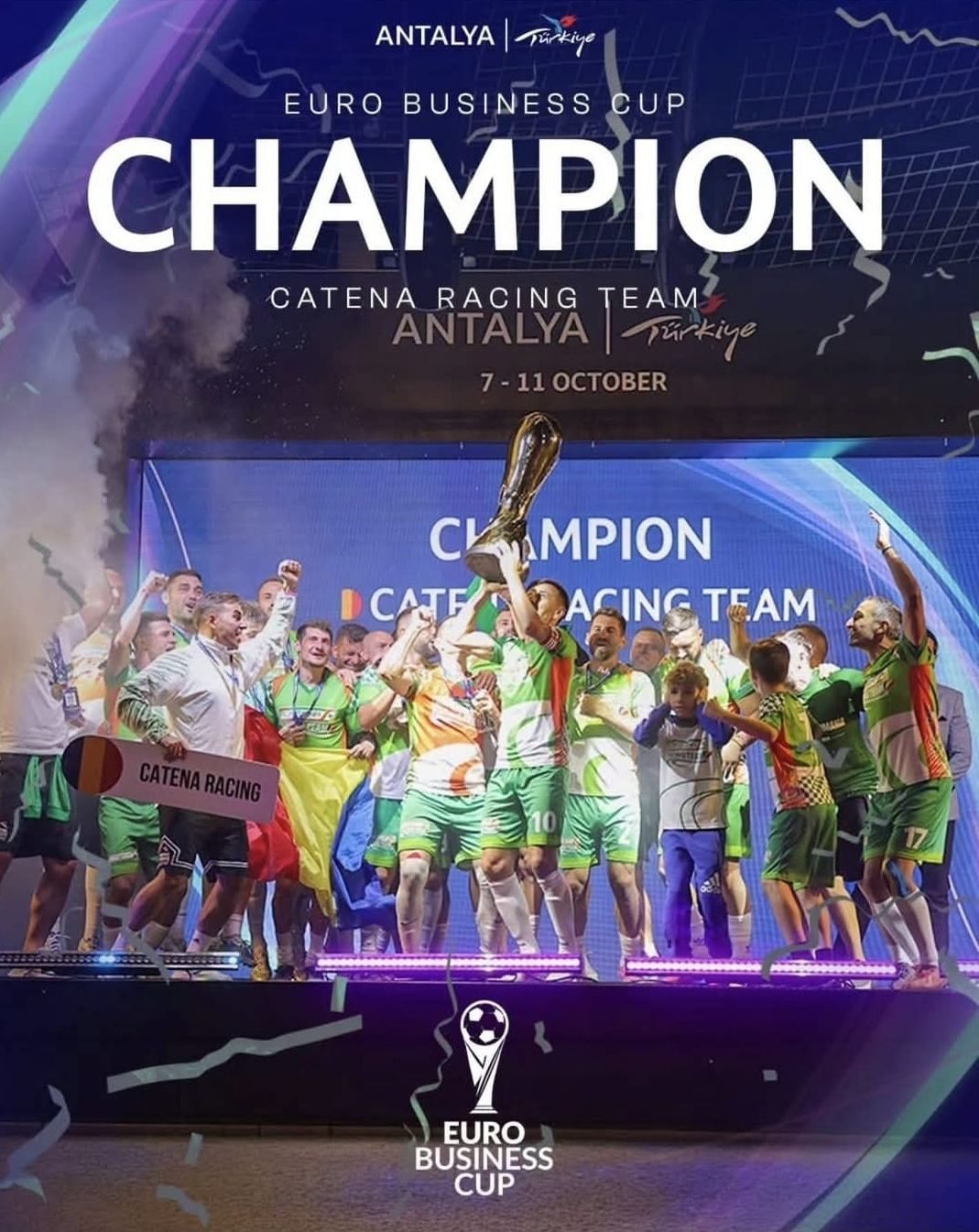 Cu sătmărenii Bogdan Faur și Gabi Cădar în prim plan, Catena Racing Team  e campioana Europei la minifotbal